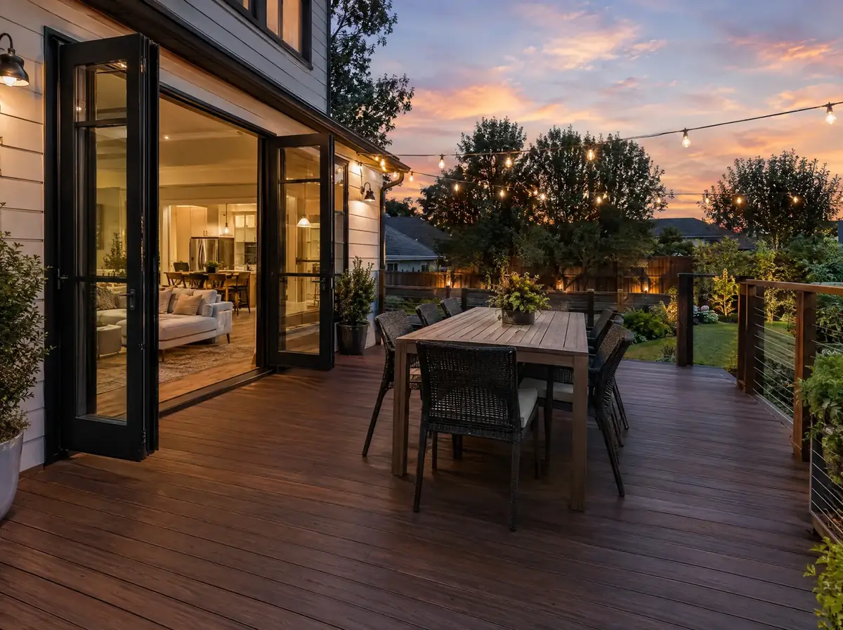 Multi-slide glass door system fully opened