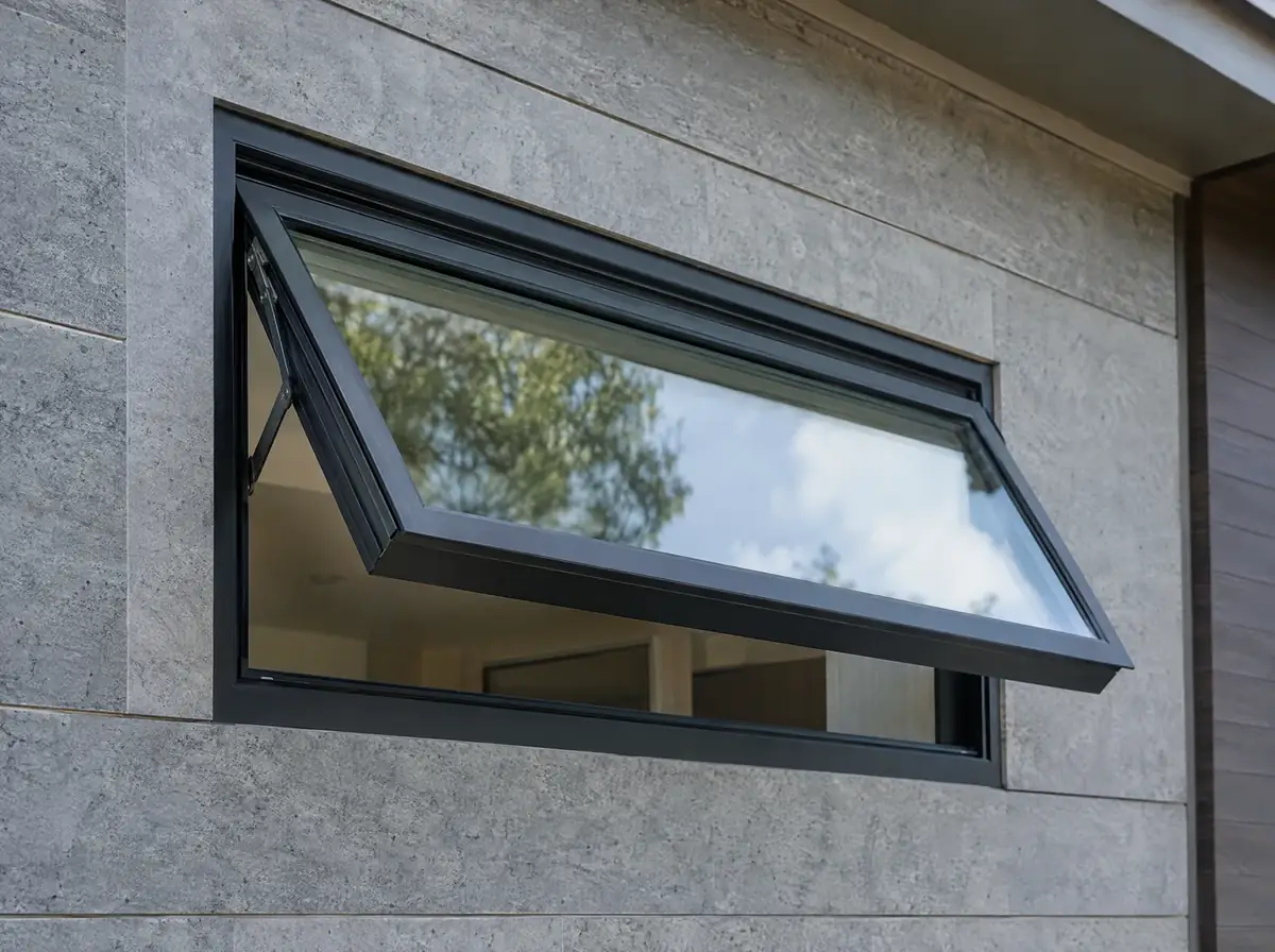 Awning window opened outward